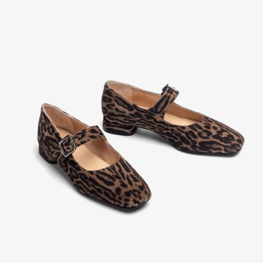 Merceces en leopardo con tacón de 2cm