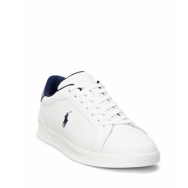 Zapatilla blanca logo azul