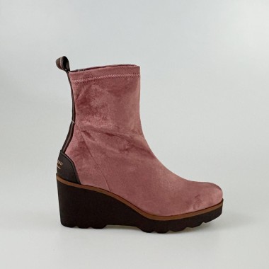 Cuña Hita elástica en ante rosa