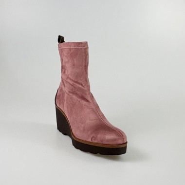 Cuña Hita elástica en ante rosa