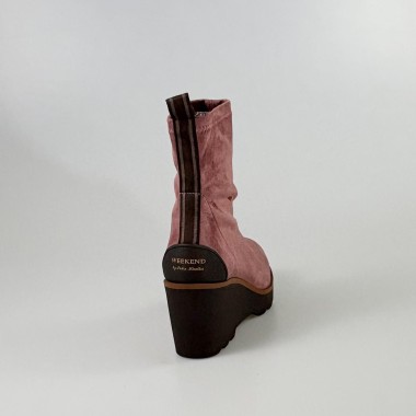 Cuña Hita elástica en ante rosa